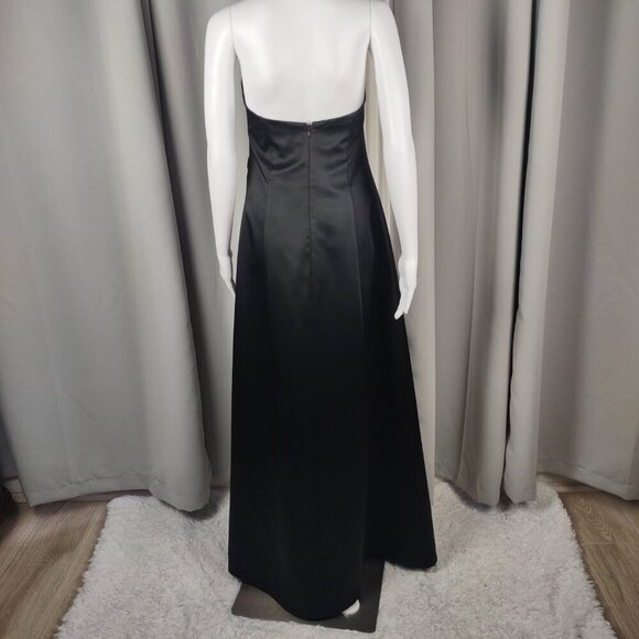 A.B.S By Allen Schwartz Full Length Strapless Black Evening Gown Size 8 - Picture 6 of 12